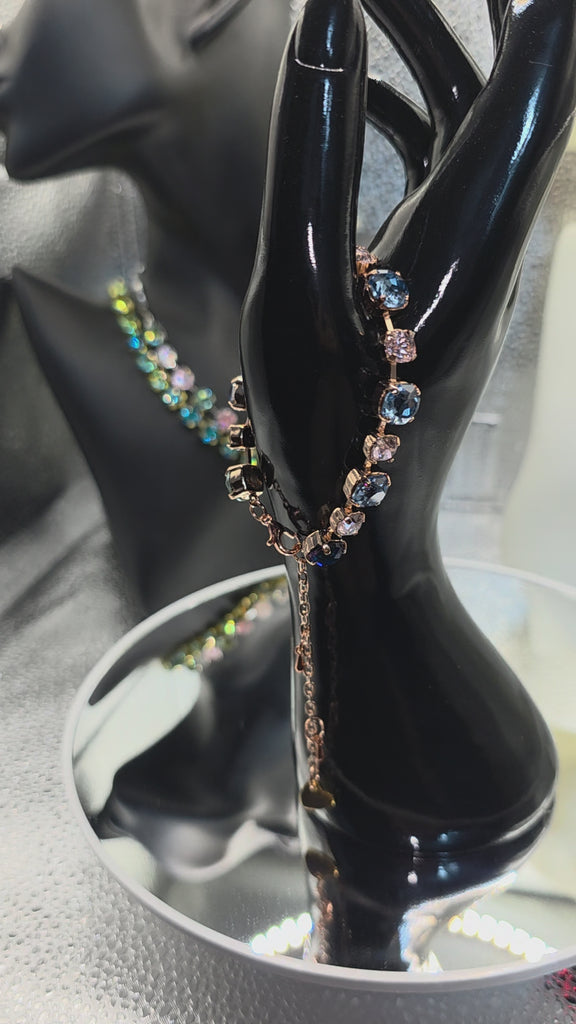 Tourmaline and Dusty Rose Tennis Style Bracelet